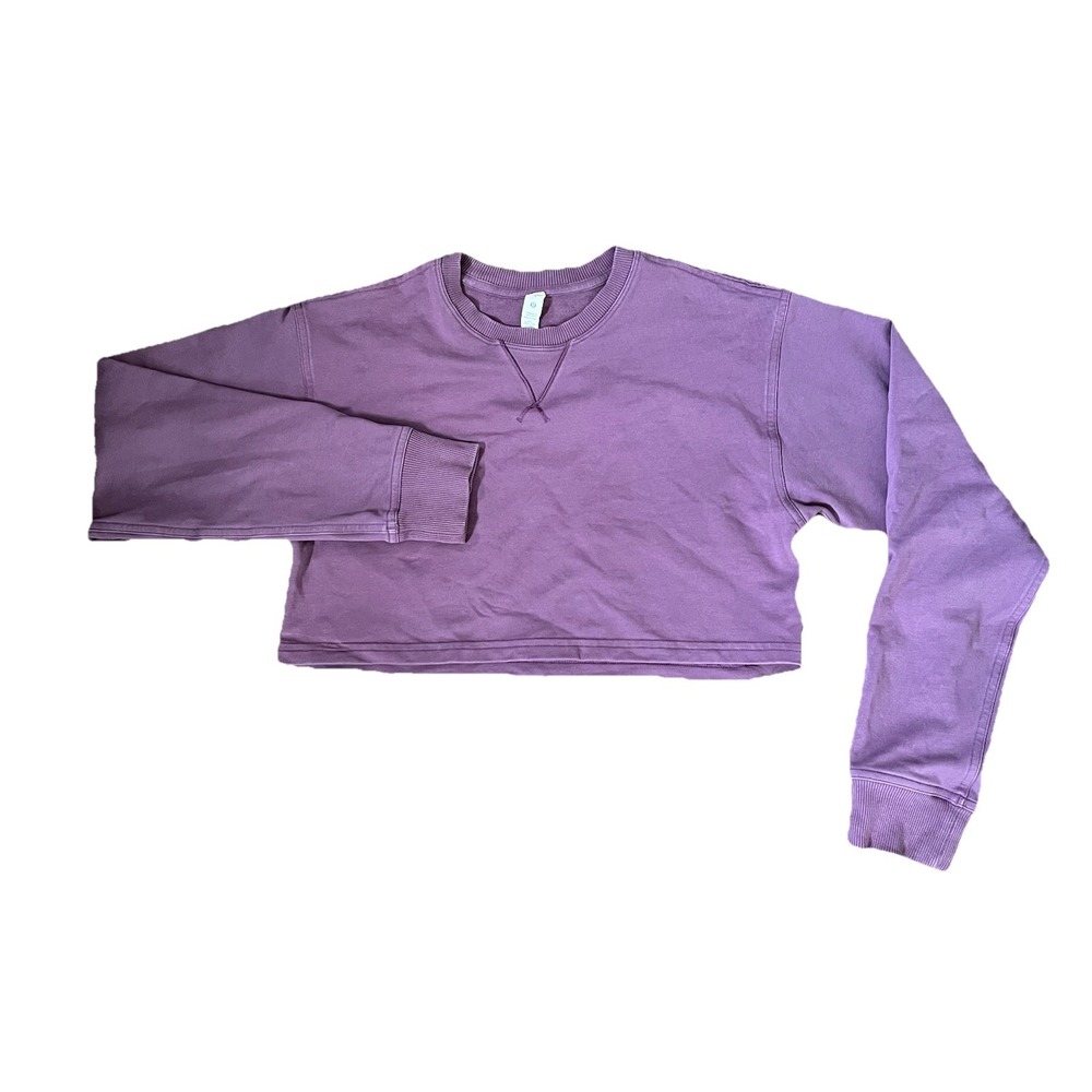 Lululemon Softstreme Perfectly Oversized Cropped Sweatshirt 4 Purple Womens